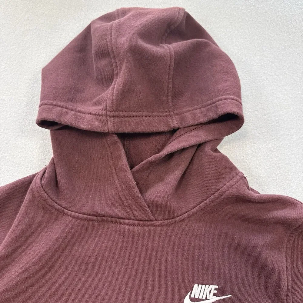Nike Sportswear Club Fleece Pullover Hoodie Kids Large Burgundy Maroon